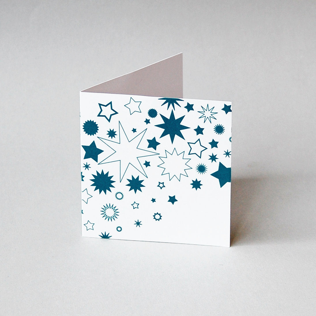 blaue Sterne - Mini-Weihnachtskarten mit UV-Spot-Reliefdruck