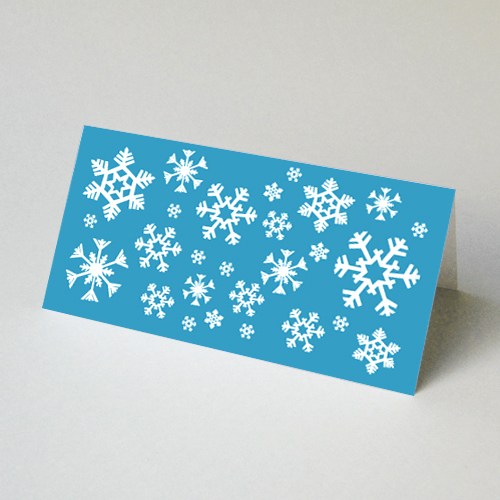 Schneeflocken, grafische Weihnachtskarten in Wunschfarben