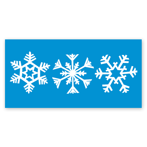 3 Schneeflocken, grafische Weihnachtskarten in Wunschfarben