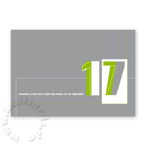 typographische Neujahrskarten in grau und grün
