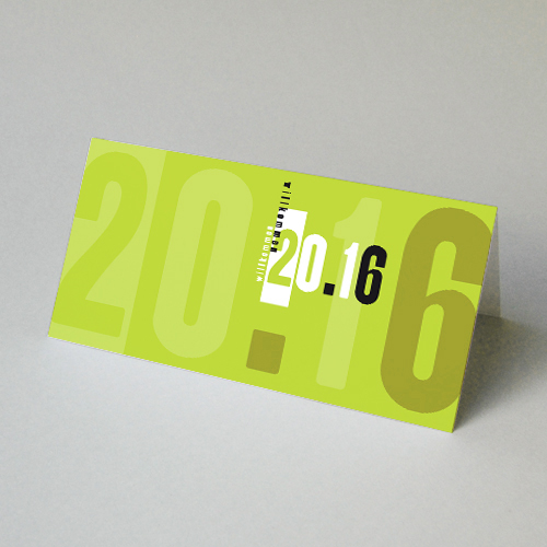 grüne, typographische Neujahrskarten: willkommen ...