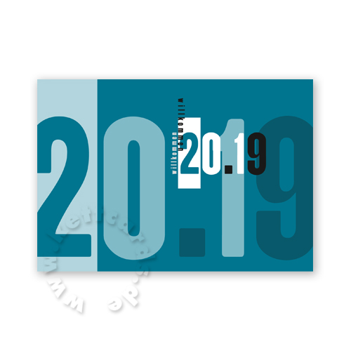 willkommen - farbige typographische Neujahrskarten
