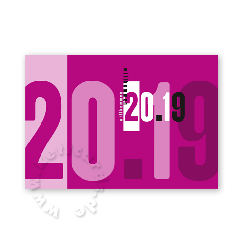 farbige typographische Neujahrskarten, Rottöne