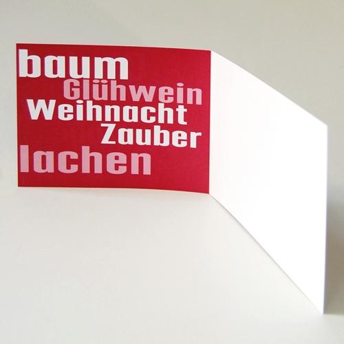 rote, typographische Design-Weihnachtskarten