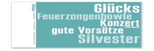 aufgeklappte Außenseite der Neujahrskarte