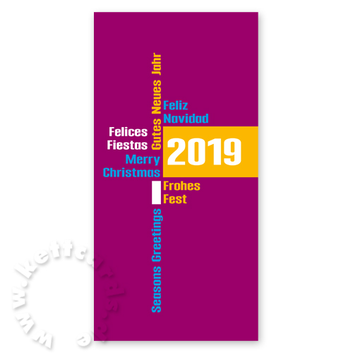 internationale Weihnachtskarten mit englischem, deutschen und spanischen Text