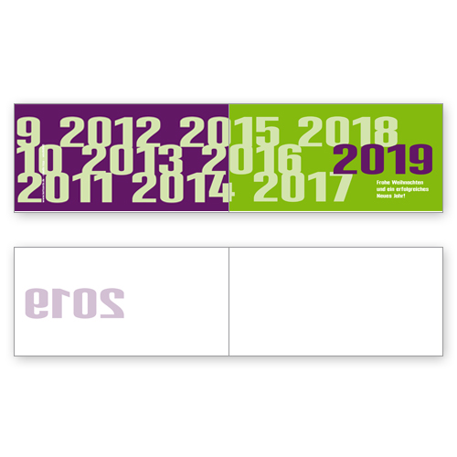 Neujahrskarten mit Jahreszahlen