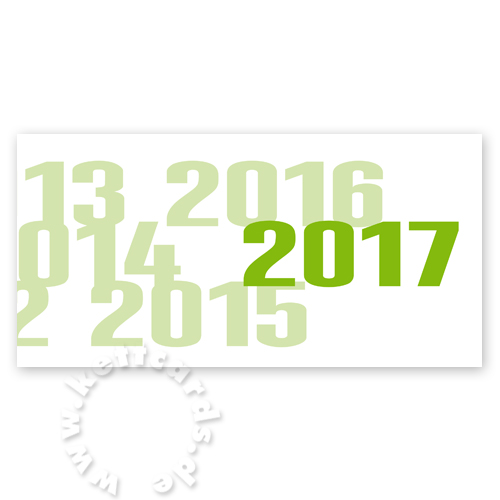 gr&uuml;ne Neujahrskarten mit Jahreszahlen