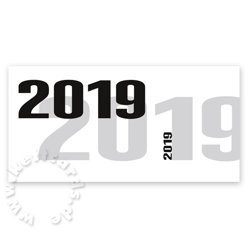 schwarze, typographische Neujahrskarten