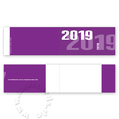 typographische Neujahrskarten in lila