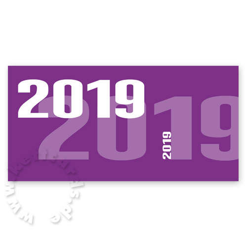 typographische Neujahrskarten für 2019