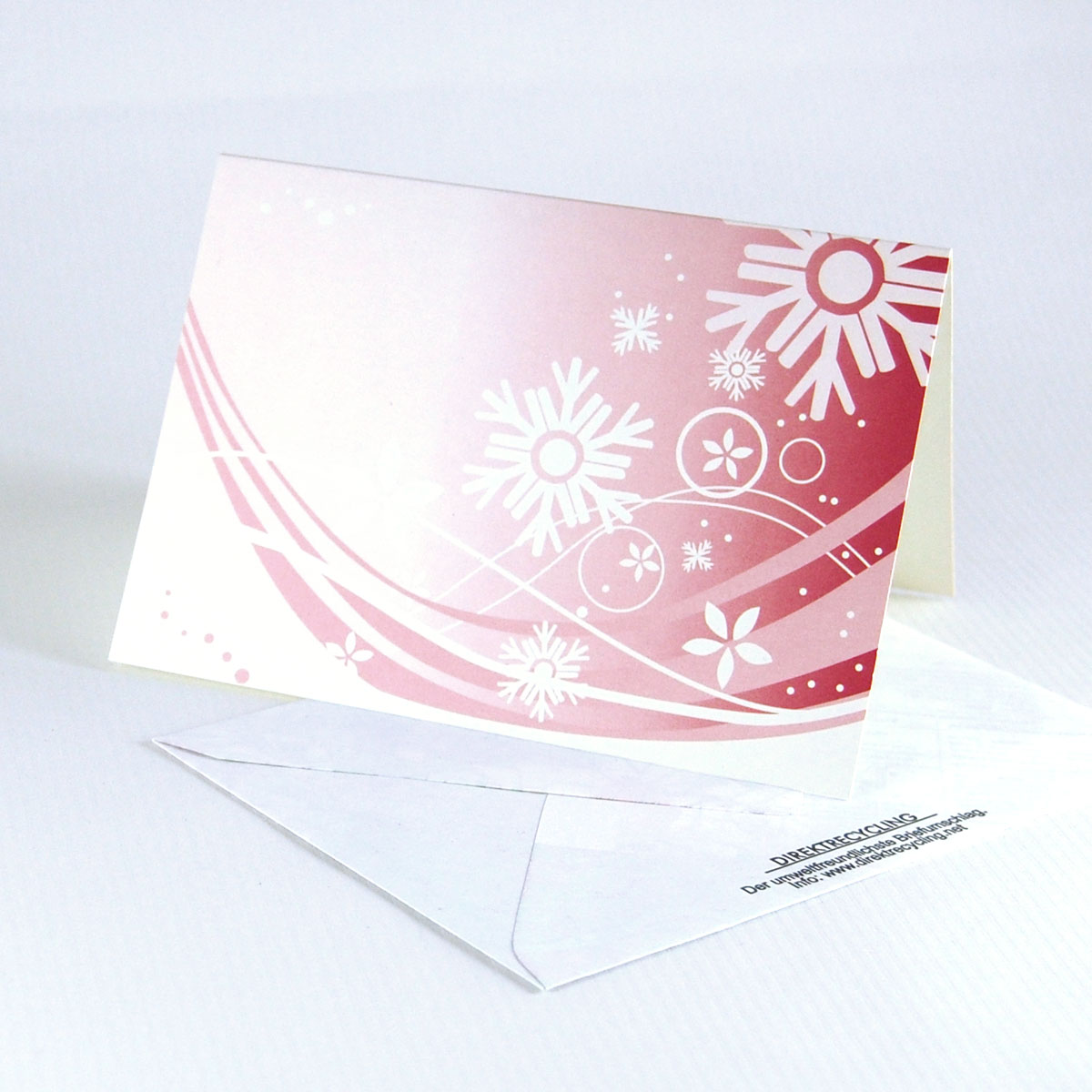rote Recycling-Weihnachtskarten mit Direktrecyclingumschlägen