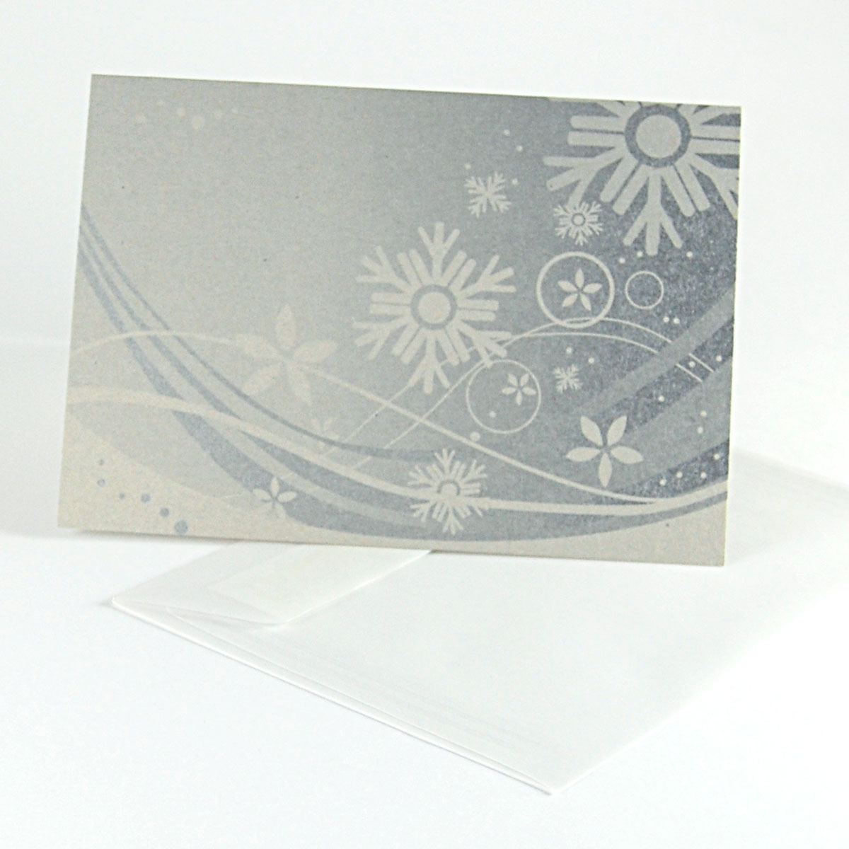 silberne Recycling-Weihnachtskarte mit Transparentumschlägen