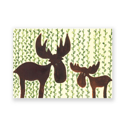zwei Elche vor einer Tapete? Weihnachtskarten