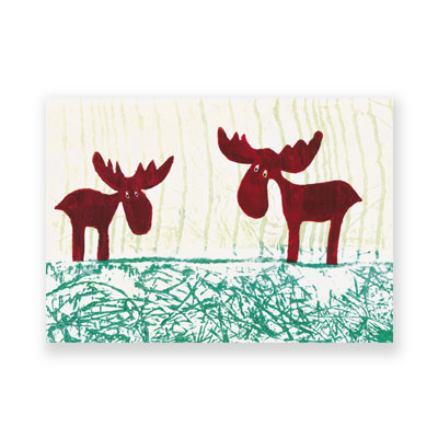 zwei Elche auf der Wiese, putzige Weihnachtskarten