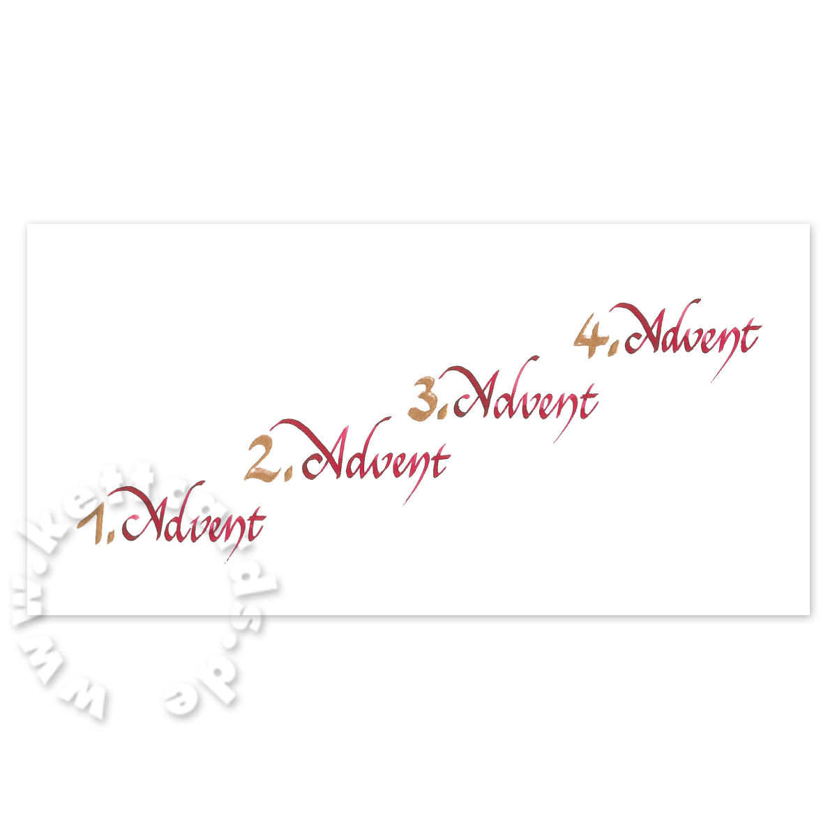 1. Advent - 2. Advent - 3. Advent - 4. Advent, edle Adventskarten mit Kalligrafie