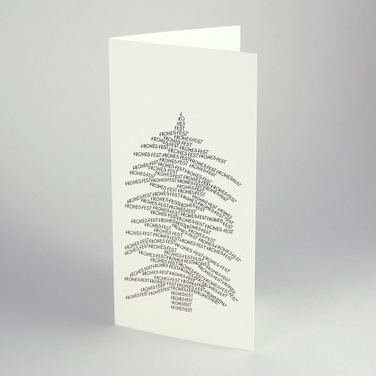 schwarz gedruckte Weihnachtskarten mit Handlettering und Relieflack