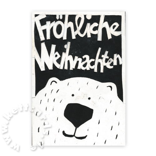 Fröhliche Weihnachten - moderne Weihnachtskarten mit Eisbär