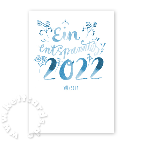 Ein entspanntes 2026 wünscht, individuelle Neujahrskarten in Ihren Unternehmensfarben - Pantone und HKS