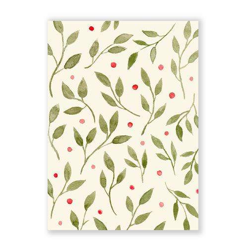illustrierte Weihnachtskarten mit floralen Motiven