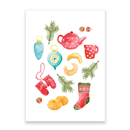 Weihnachtskram, illustrierte Weihnachtskarten