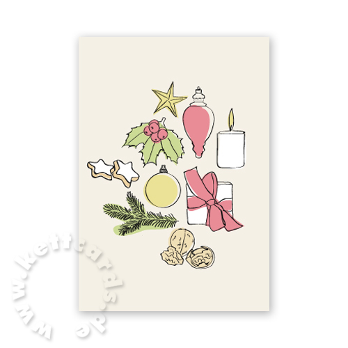Recycling-Weihnachtskarten mit weihnachtlichen Motiven