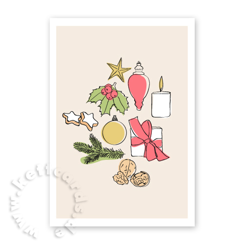 schöne Recycling-Weihnachtskarten mit weihnachtlichen Symbolen