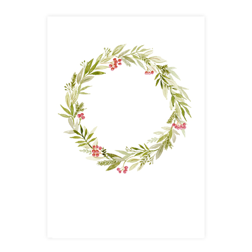 Weihnachtskranz - Recycling-Weihnachtskarten mit weihnachtlichen Motiven