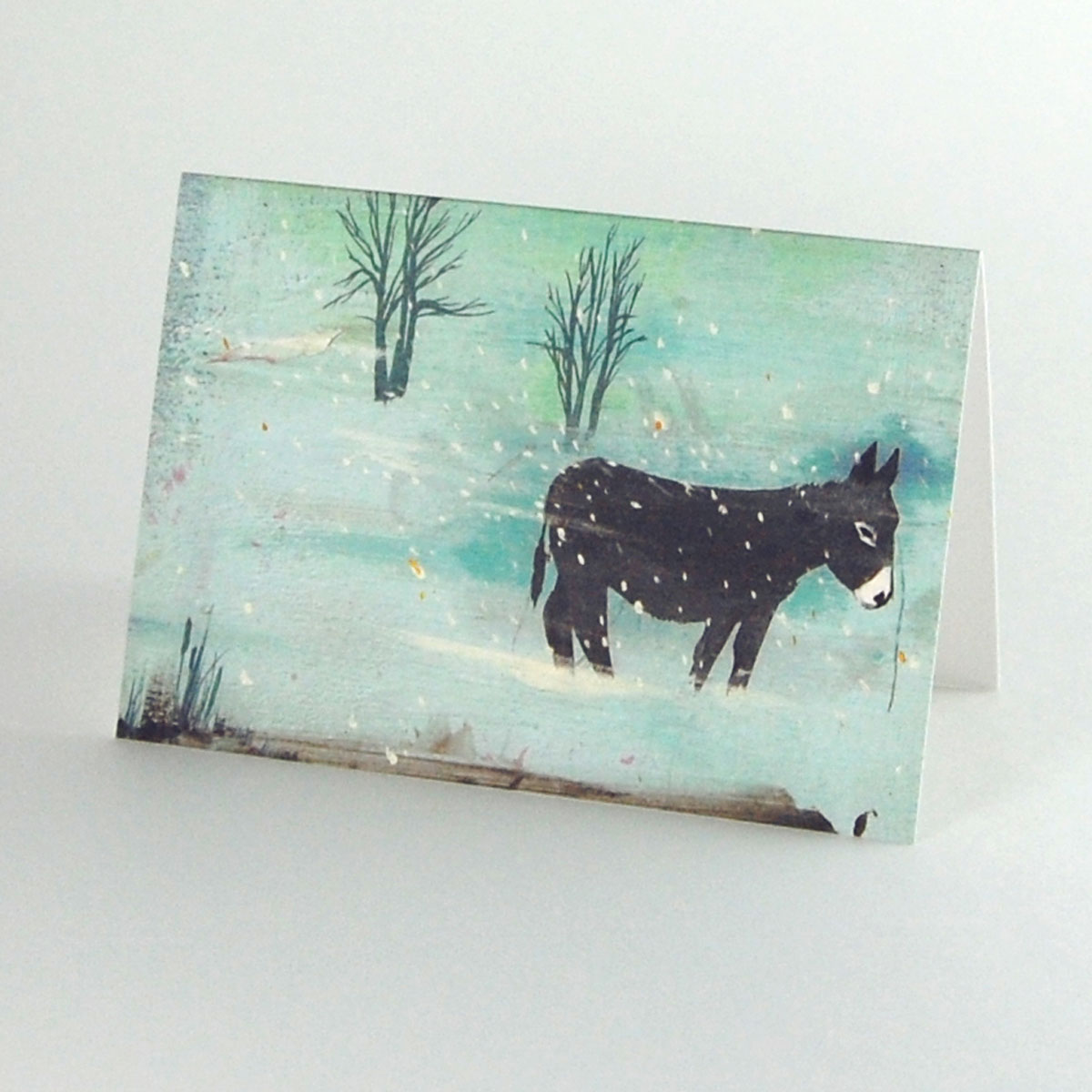 Esel im Schnee, little donkey - schöne Weihnachtskarten
