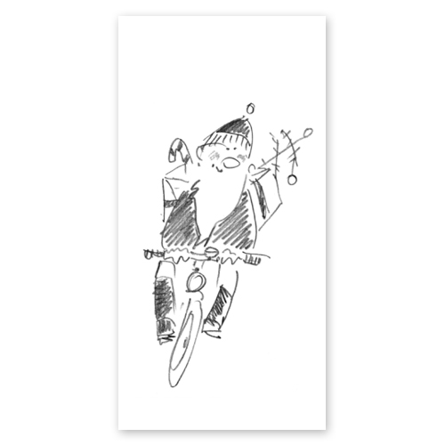 radelnder Weihnachtsmann, Weihnachtskarten