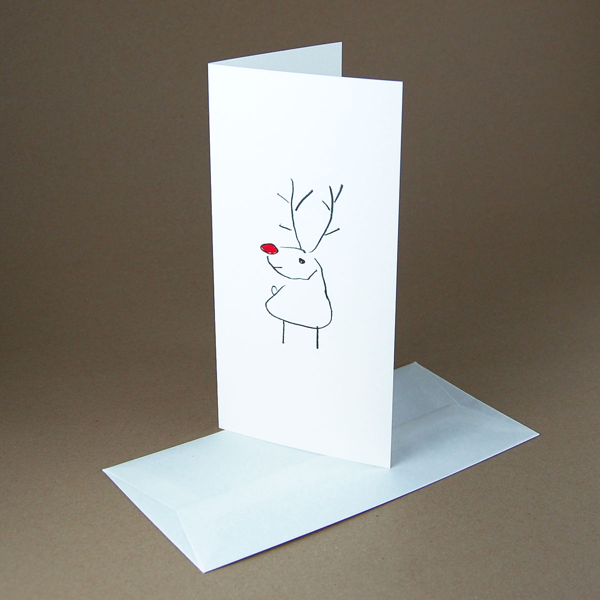 schlichte Weihnachtskarten mit edlen cremeweißen Umschlägen
