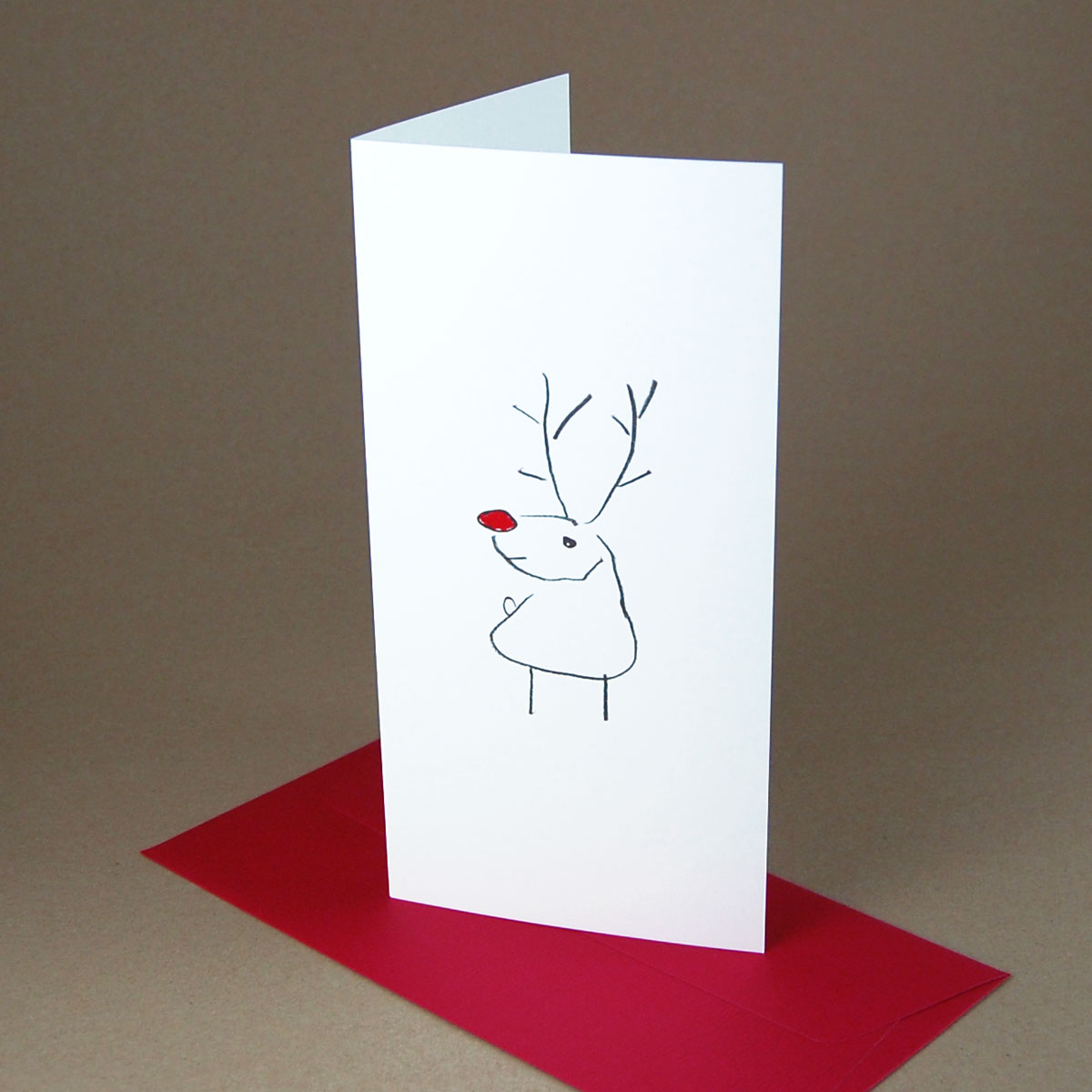 schlichte Weihnachtskarten mit roten Umschlägen