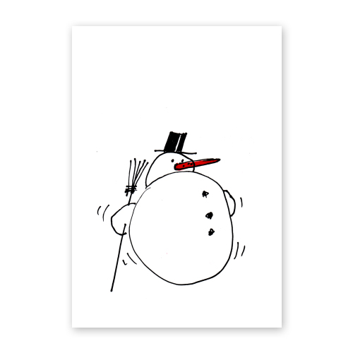 witzige Weihnachtskarten, instabiler Schneemann