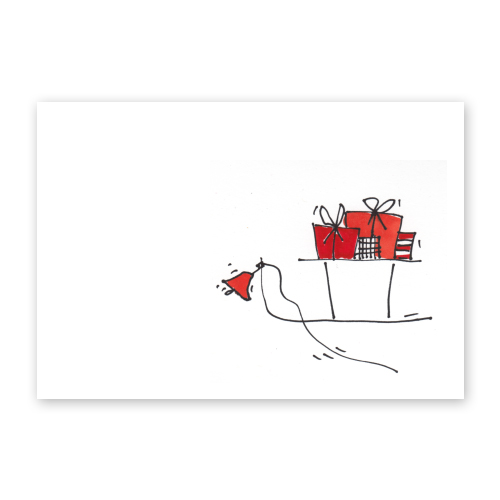 minimalistische Weihnachtskarten für Firmen: Schlitten