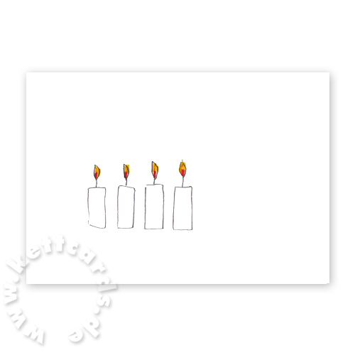 Adventskerzen, minimalistische Weihnachtskarten für Firmen