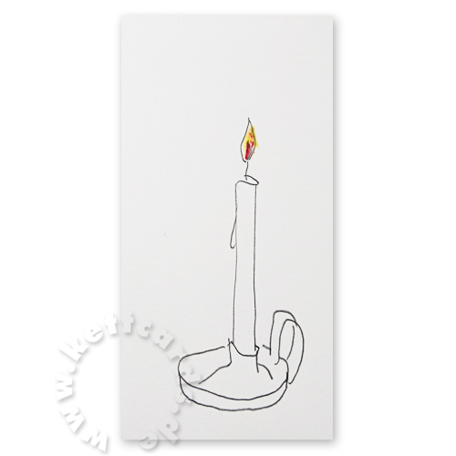Firmen-Weihnachtskarten, Kerze mit Kerzenständer