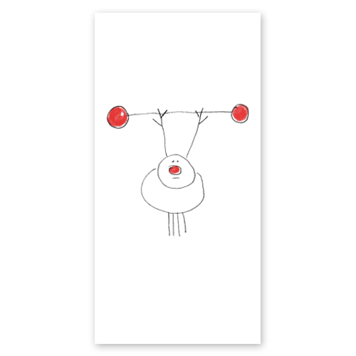 Starker Rudolf, gezeichnete Weihnachtskarten