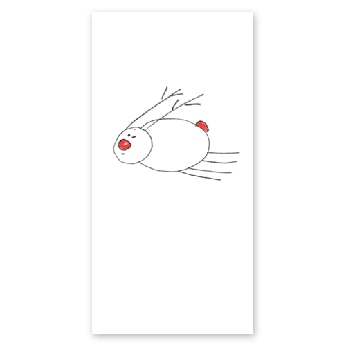 Fliegender Rudolf, witzige Weihnachtskarten