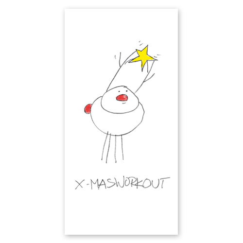 X-mas Workout, witzige Weihnachtskarten in Sonderfarben