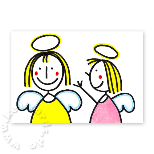 Sacra Conversazione, Cartoon-Weihnachtskarten mit quatschenden Engeln