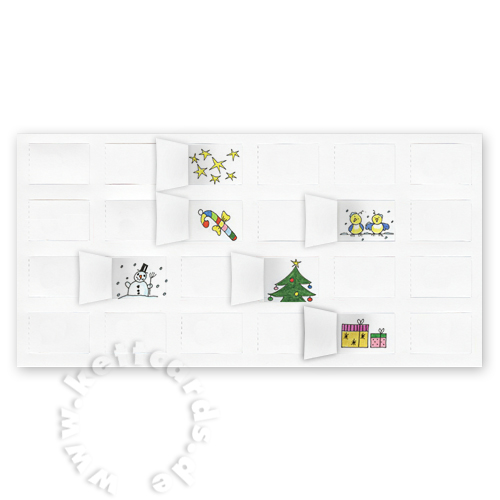 Strichmännchen, fröhliche Adventskalenderkarten