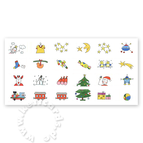 Adventskalender, Innenleben hinter den Türchen