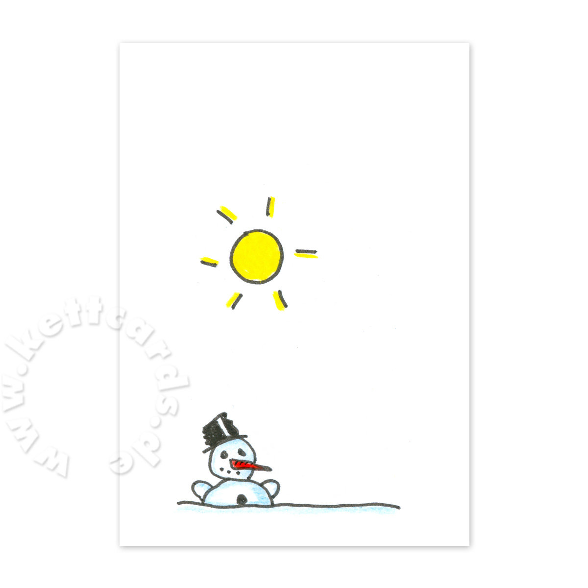 Klimawandel, Weihnachtskarten mit schmelzendem Schneemann