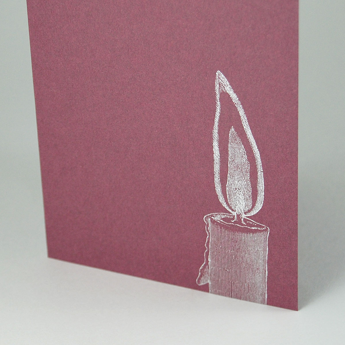 geschmackvolle Trauerkarten mit silberner Kerze, für Beileid, Einladung zur Beerdigung und Urnenbeisetzung...