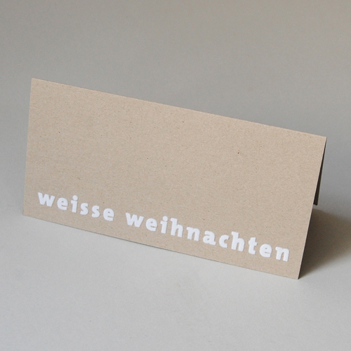 edles Design auf billigem Material: beflockte Weihnachtskarten: weisse weihnachten