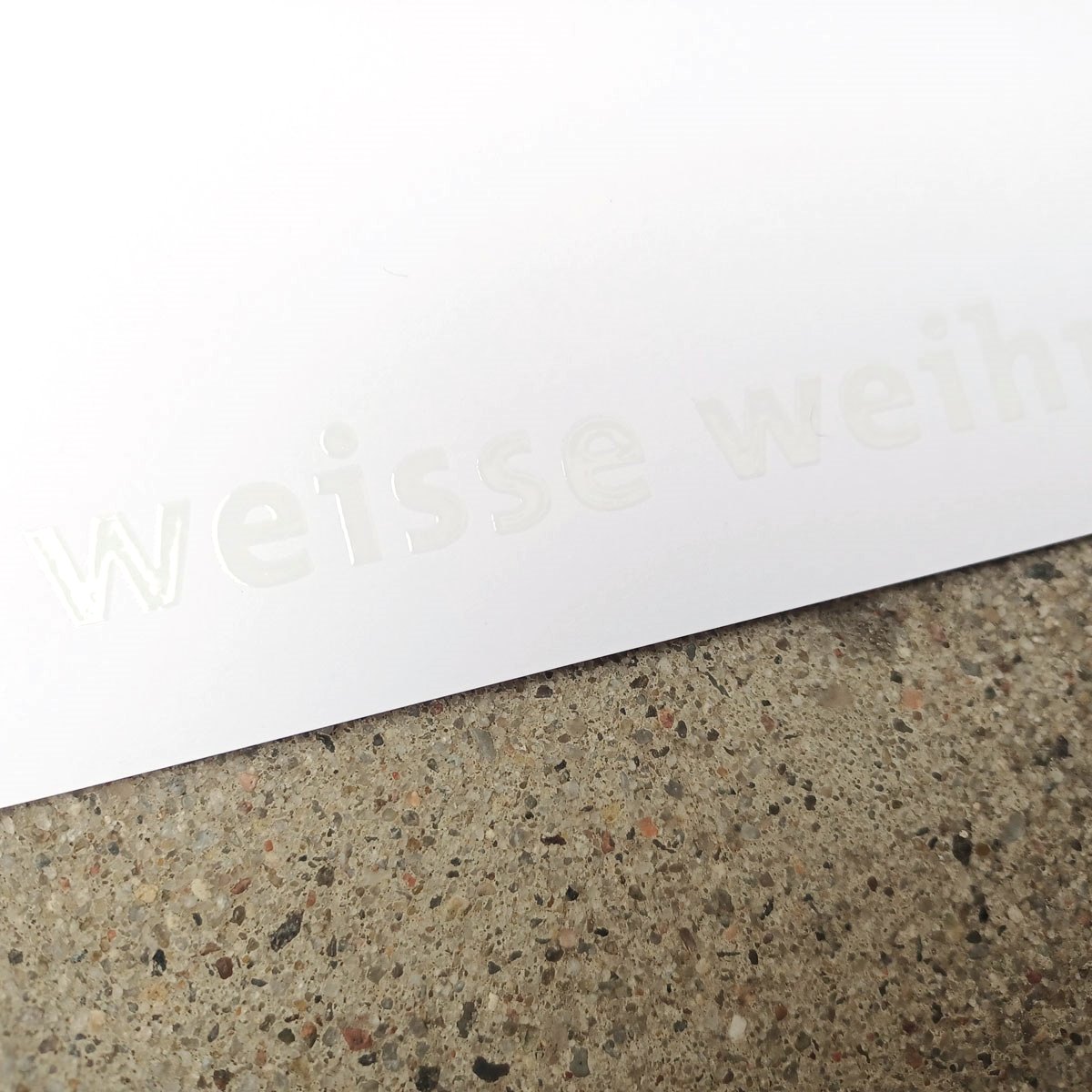 Weihnachtskarten mit UV-Relieflack: weisse weihnachten