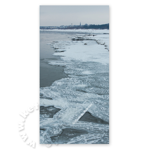 Grüße aus Usedom - Neujahrskarten mit Foto vom vereisten Meer