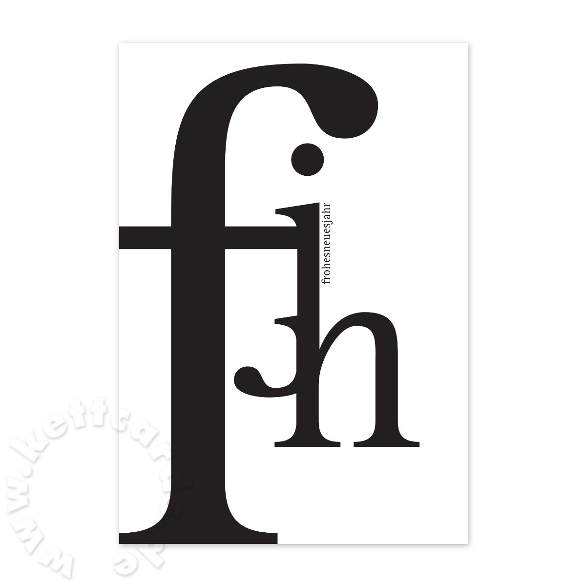 frohes neues jahr, monochrome Neujahrskarten mit Akronym