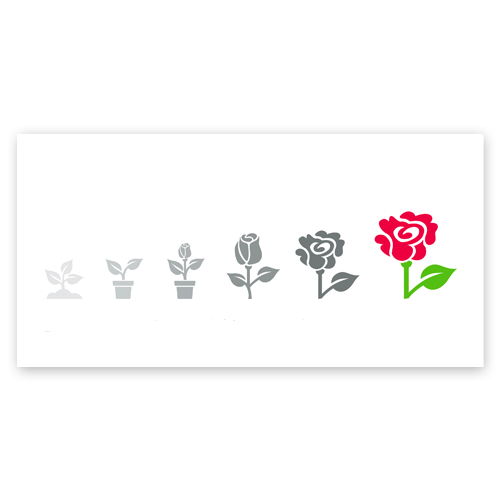 Neujahrskarten mit wachsender Rose