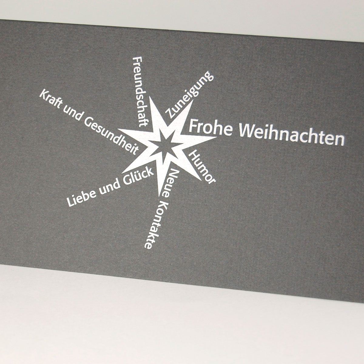 edle Firmen-Weihnachtskarten mit silbernem Druck